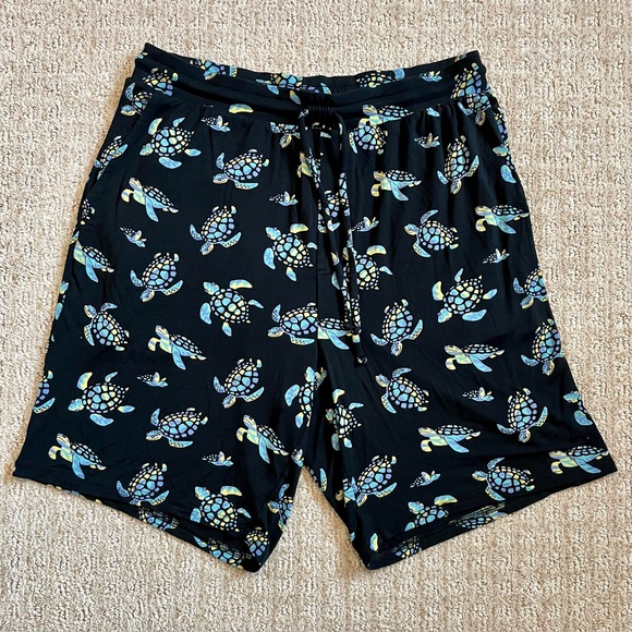 Medium MeUndies Men's Lounge Shorts TURTLE All Over Print BLACK Me Undies Med M - Picture 1 of 4